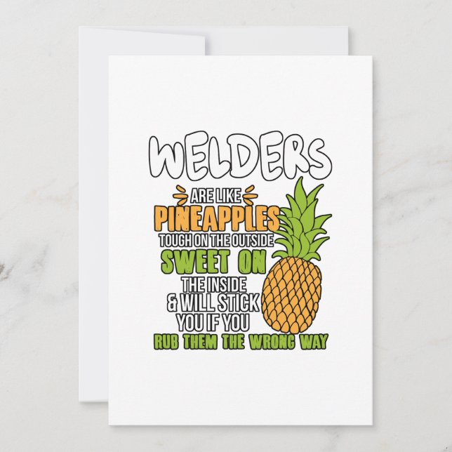 Welders Are Like Pineapples. Holiday Card (Front)