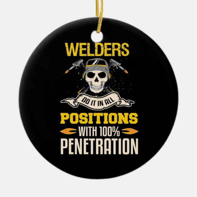 Welders Do It In All Position Ceramic Tree Decoration (Front)