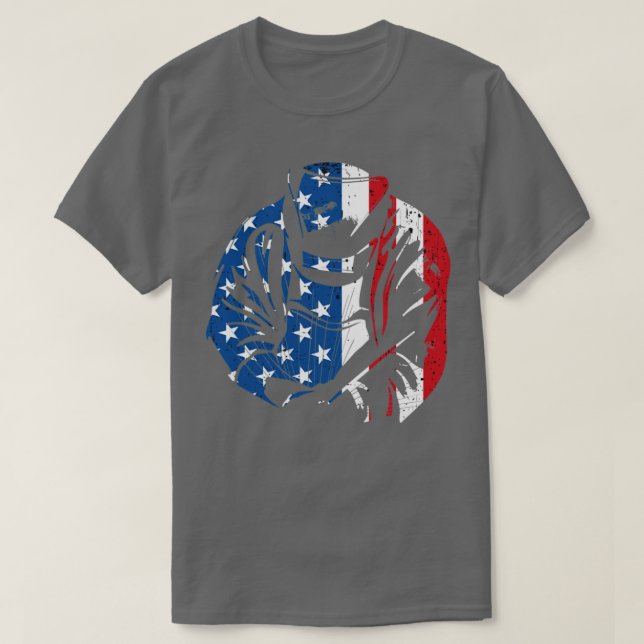 Welding American Flag Welder  T-Shirt (Design Front)