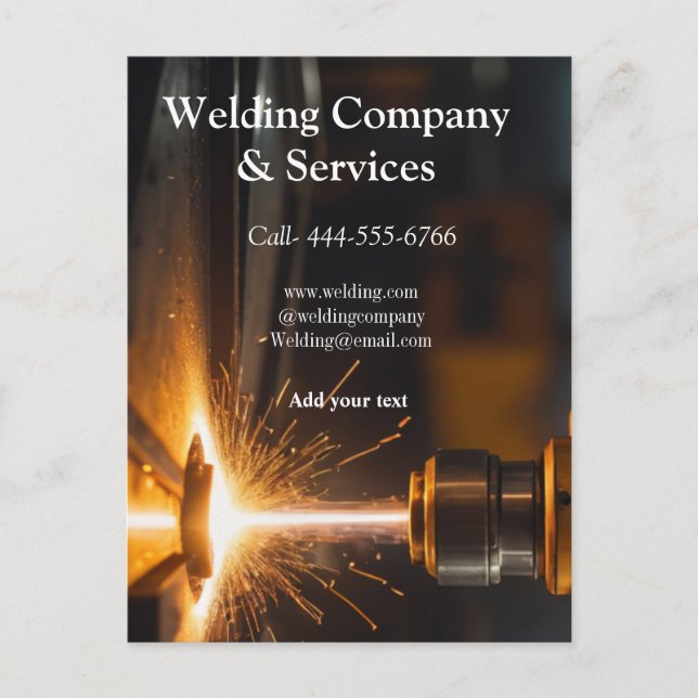 Welding contract construction add name contact no postcard (Front)