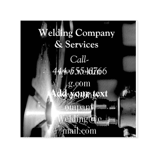 Welding contract construction add name contact no self-inking stamp (Design)