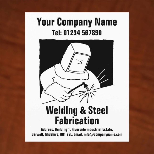 Welding & Fabrication Cartoon Design Flyer (Creator Uploaded)