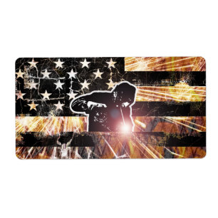 Welding Flag Sparks and Flames