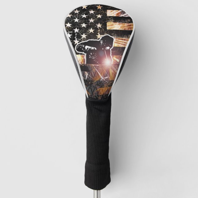 Welding Flag Sparks and Flames Golf Head Cover (Front)
