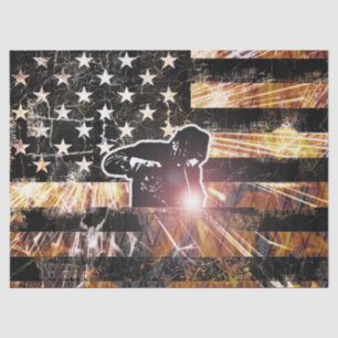 Welding Flag Sparks and Flames Tissue Paper