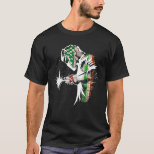 Welding Irish American Flag Shamrocks St Patrick’S T-Shirt