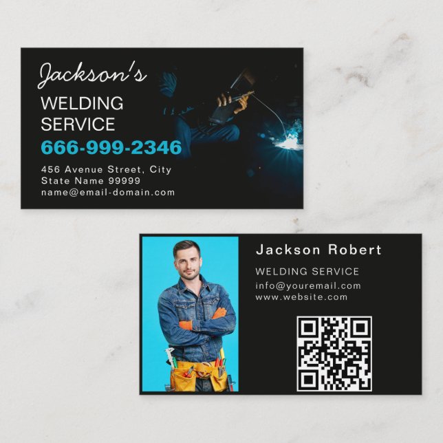 Welding Metal Fabrication Welder Business Card (Front/Back)