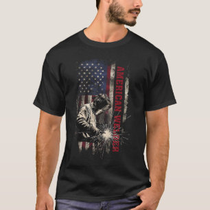 Welding Patriotic Distressed USA American Flag gif T-Shirt