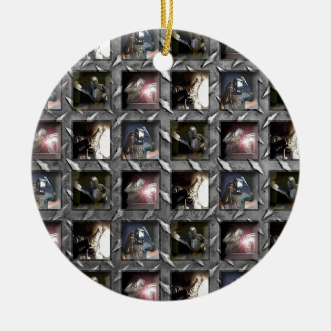 Welding Pattern Ceramic Tree Decoration (Front)