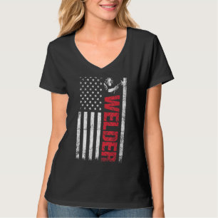 Welding Proud Hard Working Usa Flag Welder T-Shirt