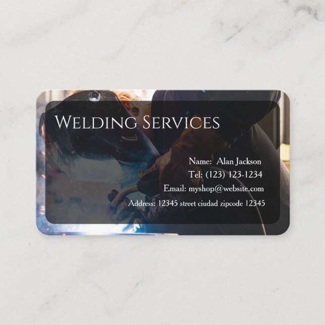 Welding Services Business card editable (Front)