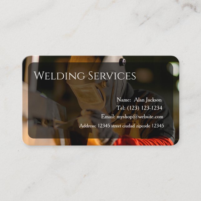 Welding Services Business card editable (Front)