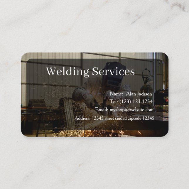 Welding Services Business card editable (Front)