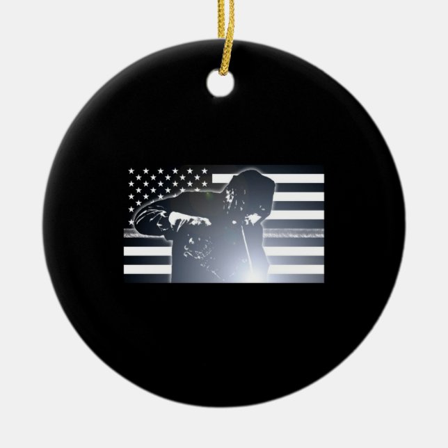 Welding: The Thin Metal Line Flag Ceramic Tree Decoration (Front)