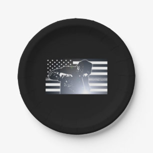 Welding: The Thin Metal Line Flag Paper Plate