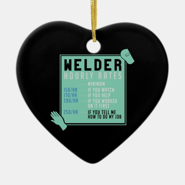 Welding - Welder Hourly Rates Ceramic Tree Decoration (Front)
