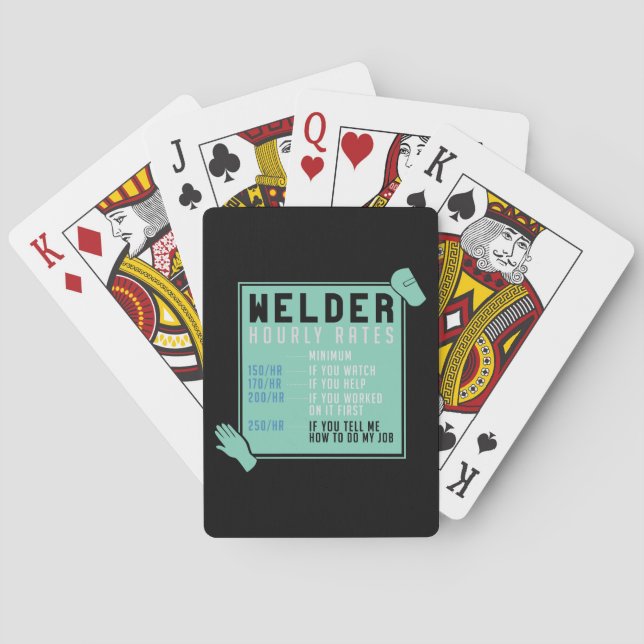 Welding - Welder Hourly Rates Playing Cards (Back)