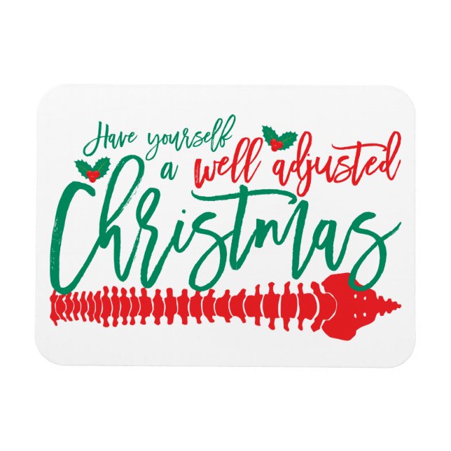 Well Adjusted Christmas Chiropractic Magnet (Horizontal)