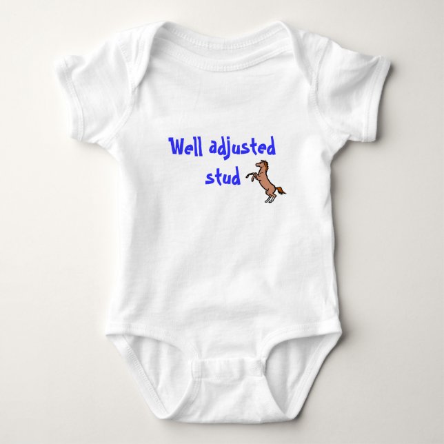 Well Adjusted Stud - Baby Chiropractic Bodysuit (Front)