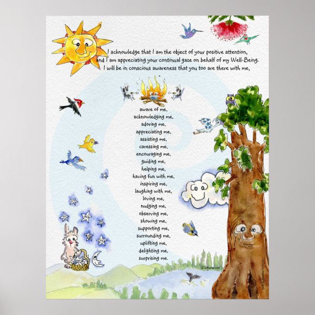 Well-Being Nature Cartoons Abraham Hicks Quote Poster (Front)