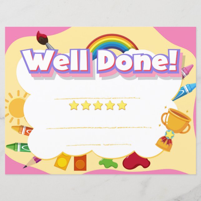 Well Done Award (Front)