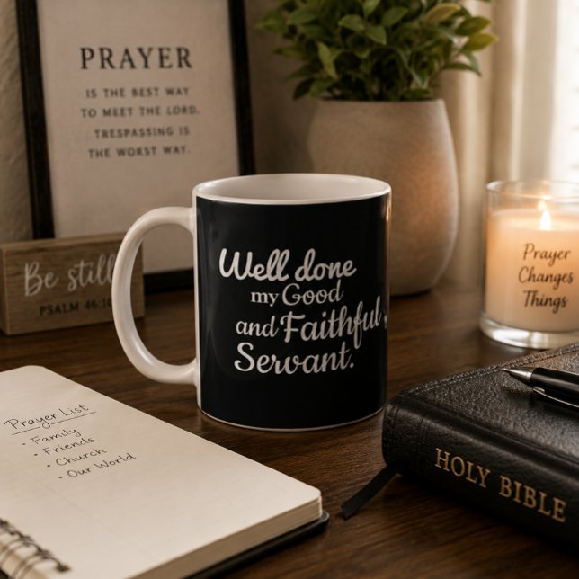 'Well Done' Faith Matthew 25:23 Morning Devotion  Coffee Mug (Creator Uploaded)
