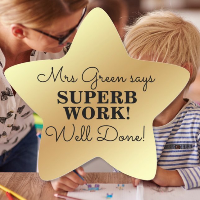 Well done! gold star student award teacher sticker (Creator Uploaded)
