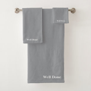 Well Done Grey Bath Towel Set