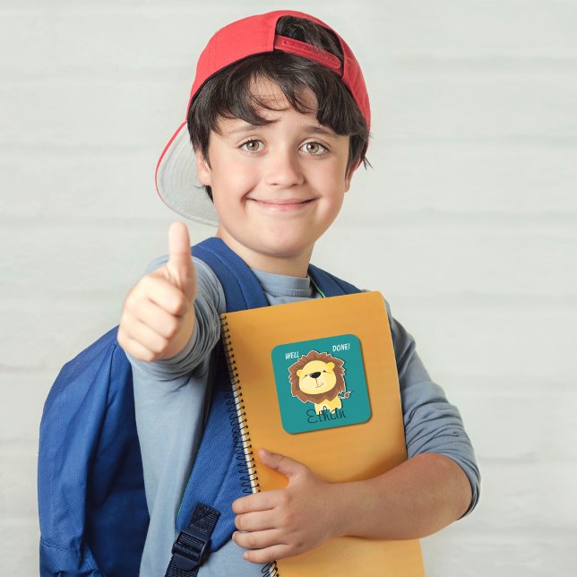 Well Done! [Insert Child's Name] Square Sticker (Creator Uploaded)