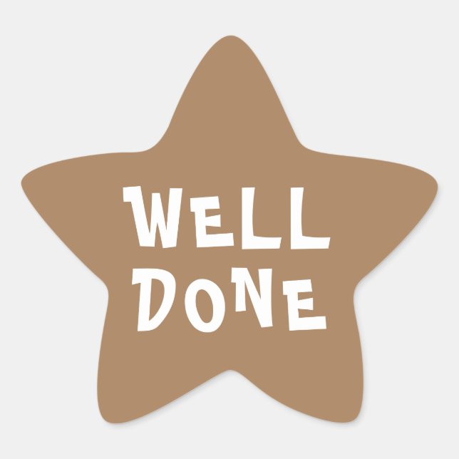 Well Done Personalized Teacher Gold Star Sticker (Front)