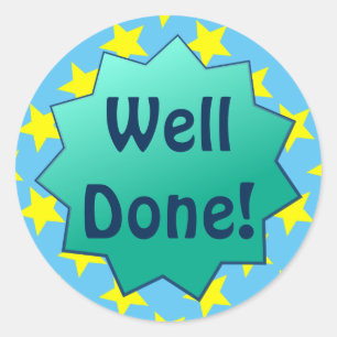 Well Done Reward Classic Round Sticker