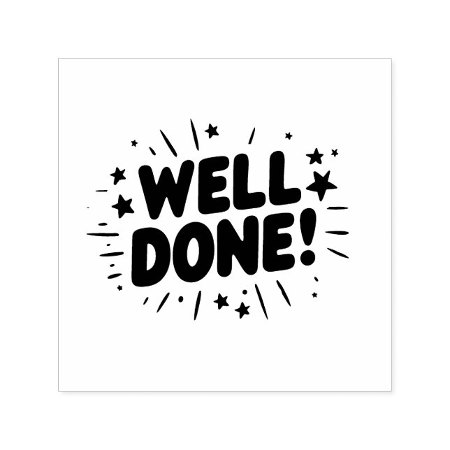 Well Done Stamp – Bold Text & Star Design  (Design)