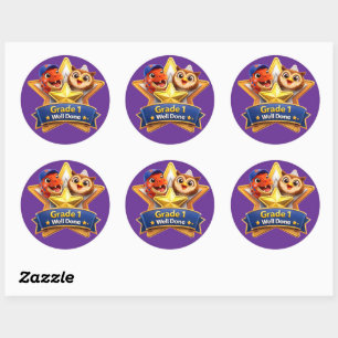 Well done with the owl and Rex large round achieve Classic Round Sticker
