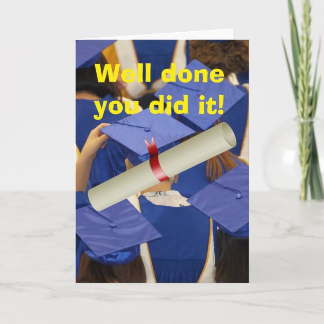 Well done you did it. card (Front)