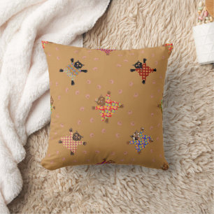 Well Dressed Cats Making Paw Prints in the Sand Cushion