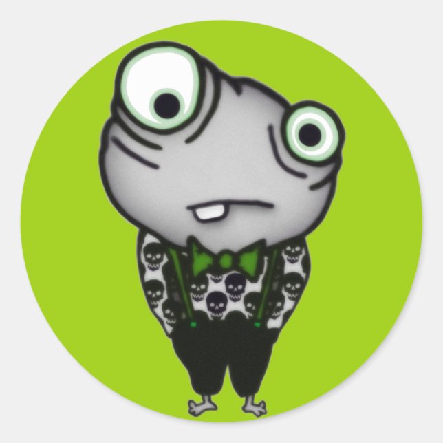 Well Dressed Monster Classic Round Sticker (Front)