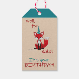 Well for fox sake! silly play on words cute gift tags