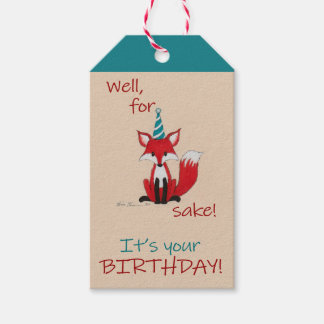 Well for fox sake! silly play on words cute gift tags