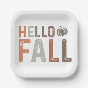 Well Hello Fall Paper Plate