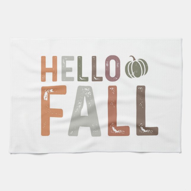 Well Hello Fall Tea Towel (Horizontal)