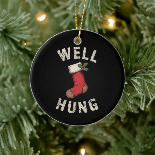 Well Hung Dirty Christmas Stocking Holiday Gift  Ceramic Tree Decoration (Tree)