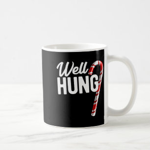 Well Hung Funny Christmas Candy Cane Well Hung Coffee Mug