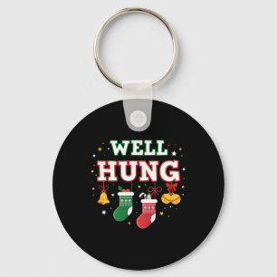 Well Hung Funny Christmas Tree Balls X-mas Stockin Key Ring