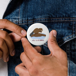 Well I’ll Be Dammed Design Sassy Beaver Pun 6 Cm Round Badge