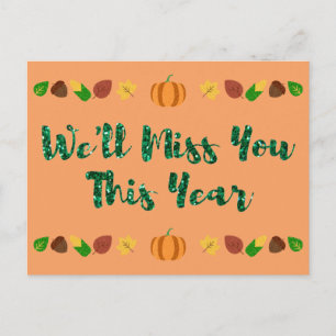 We'll Miss You Social Distancing Thanksgiving Card