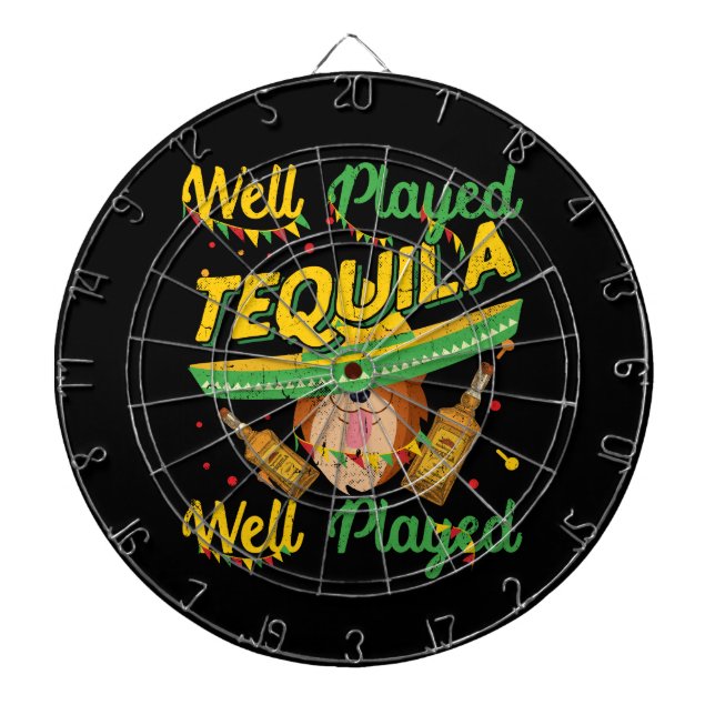Well Played Tequila Cinco De Mayo Corgi Dog Dartboard (Front)
