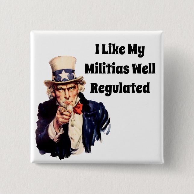 Well Regulated Militia 15 Cm Square Badge (Front)