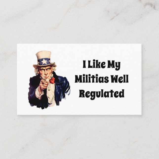 Well Regulated Militia Business Card (Front)