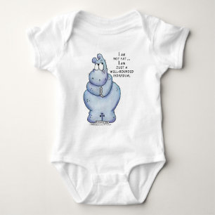 Well-Rounded Hippo-Blue Hippopotamus Baby Bodysuit