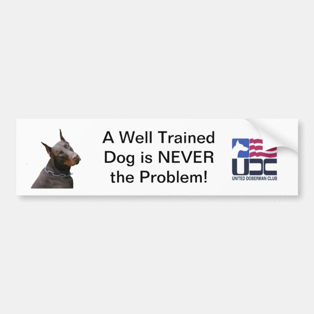 Well Trained Dog Bumper Sticker - Red (Front)